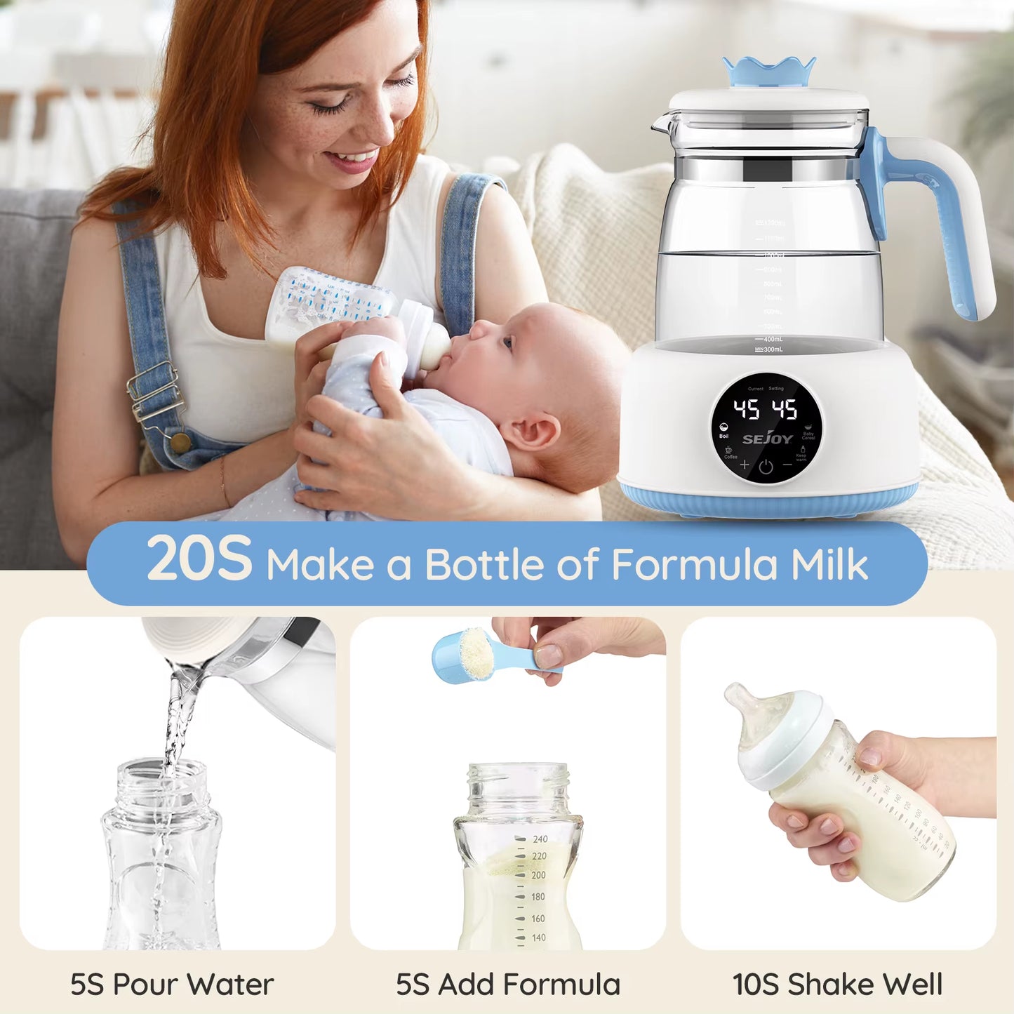 220V/110V Infant Thermostatic Milk Regulator 800W Kettle Automatic Warmer