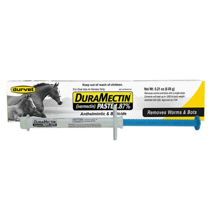 Durvet Duramectin Ivermectin Paste 1.87% Horse Dewormer – 1 Tube | Controls Worms & Bots | Broad-Spectrum Equine Parasite Treatment