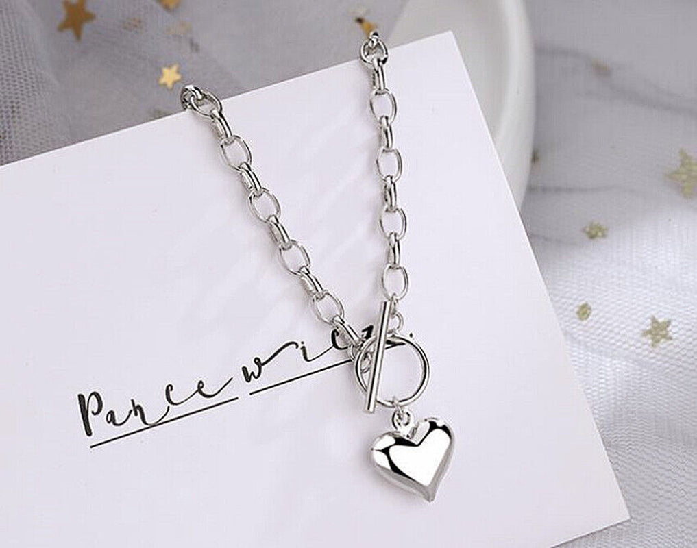 Heart Pendant Necklace Bracelet Women Jewellery