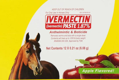 3-Pack Ivermectin Horse Paste 1.87% Apple Flavour – 6.08g Oral Dewormer for Horses | Effective Broad-Spectrum Worm Control