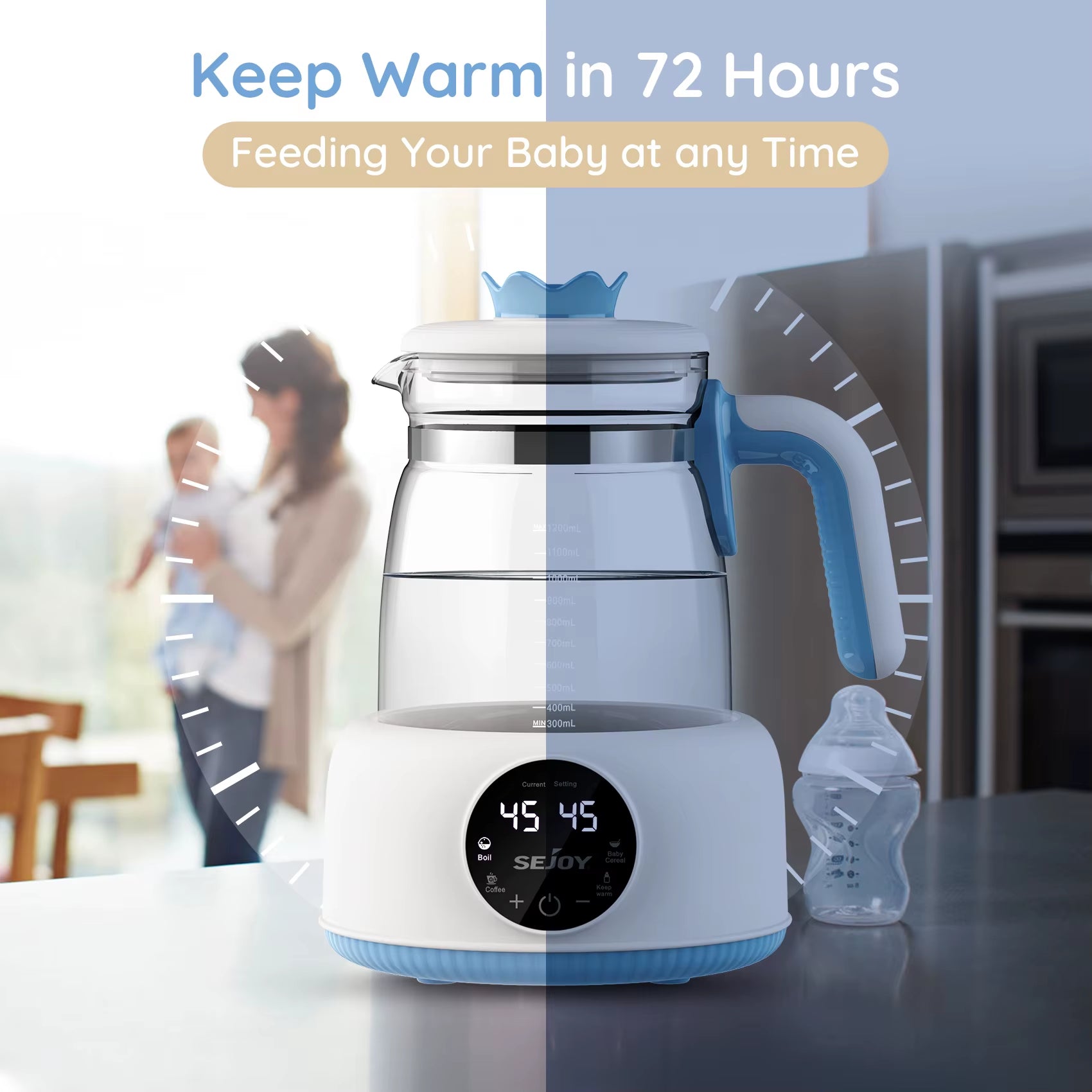 220V/110V Infant Thermostatic Milk Regulator 800W Kettle Automatic Warmer 