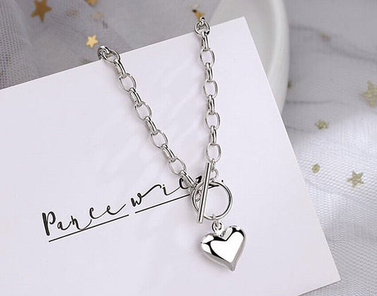 Heart Pendant Necklace Bracelet Women Jewellery