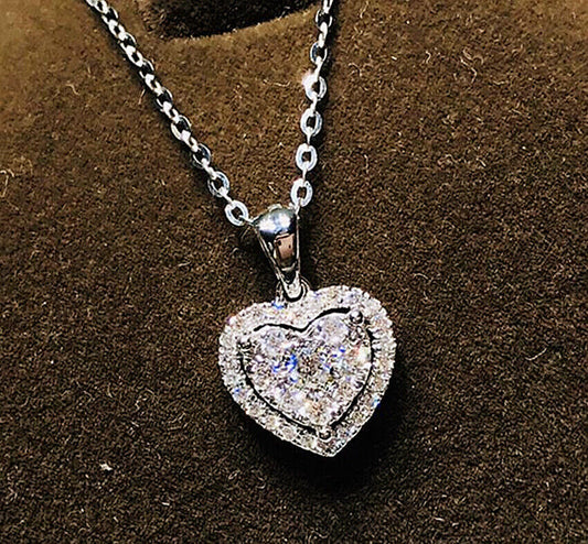 Heart Crystal Pendant Necklace 