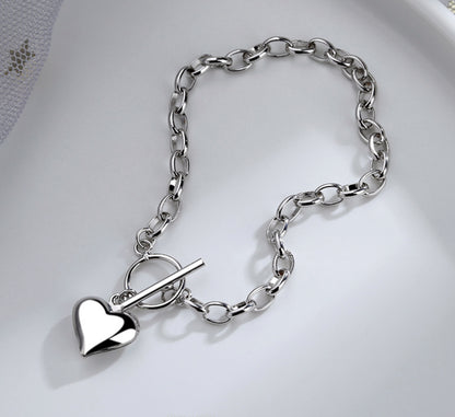 Heart Pendant Necklace Bracelet Women Jewellery