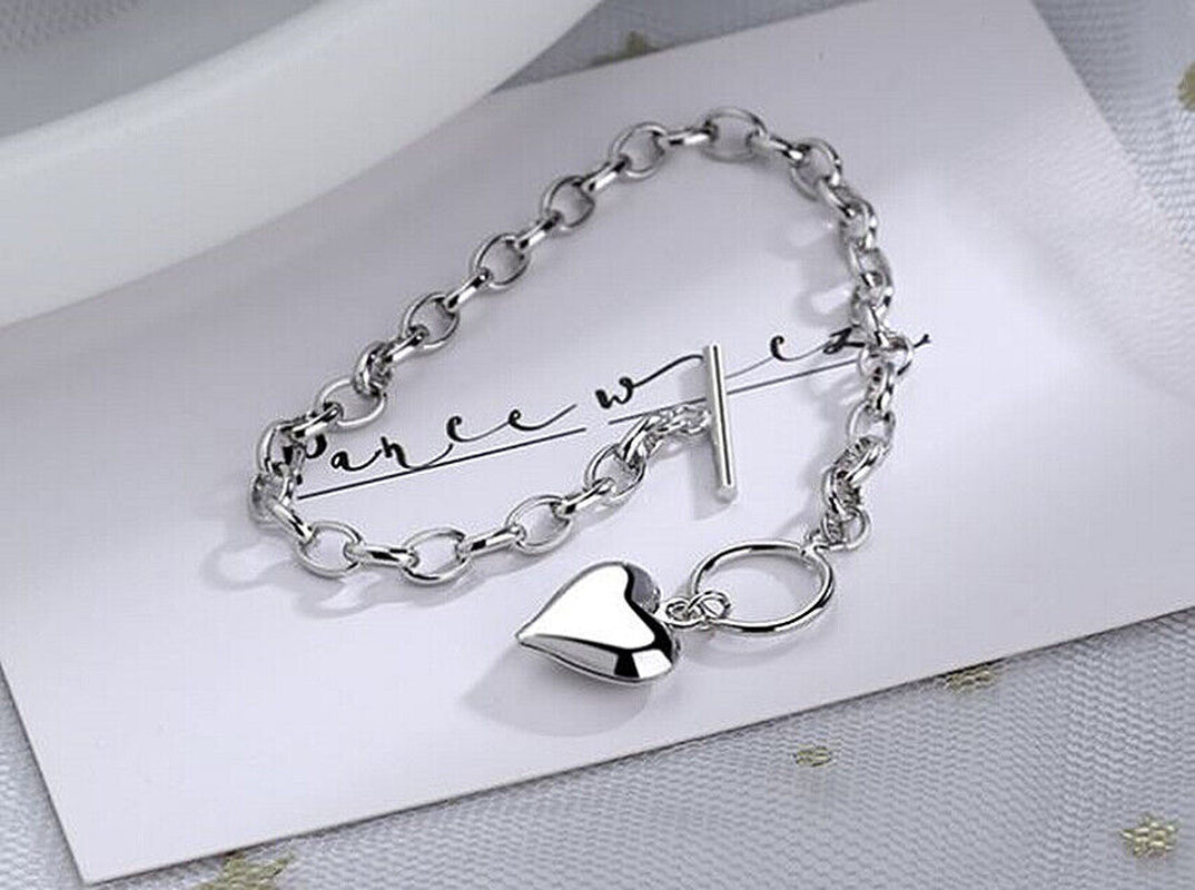 Heart Pendant Necklace Bracelet Women Jewellery