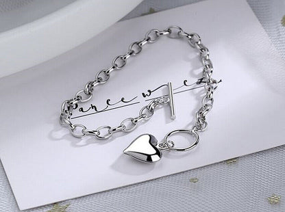 Heart Pendant Necklace Bracelet Women Jewellery