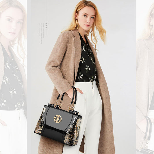 Elegant Patent Leather Handbags For Women