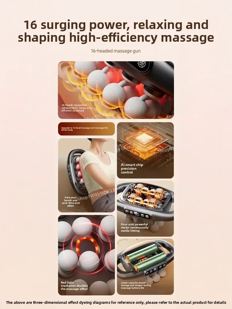 Muscle Massage Gun 16 Heads Deep Tissue Relaxation Neck Massager