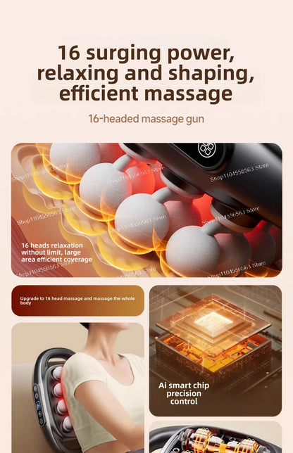 Muscle Massage Gun 16 Heads Deep Tissue Relaxation Neck Massager