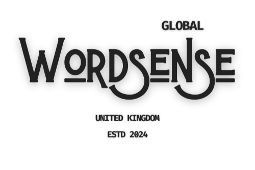 Logo of Wordsense with text 'Global Wordsense, United Kingdom, Estd 2024' on a white background