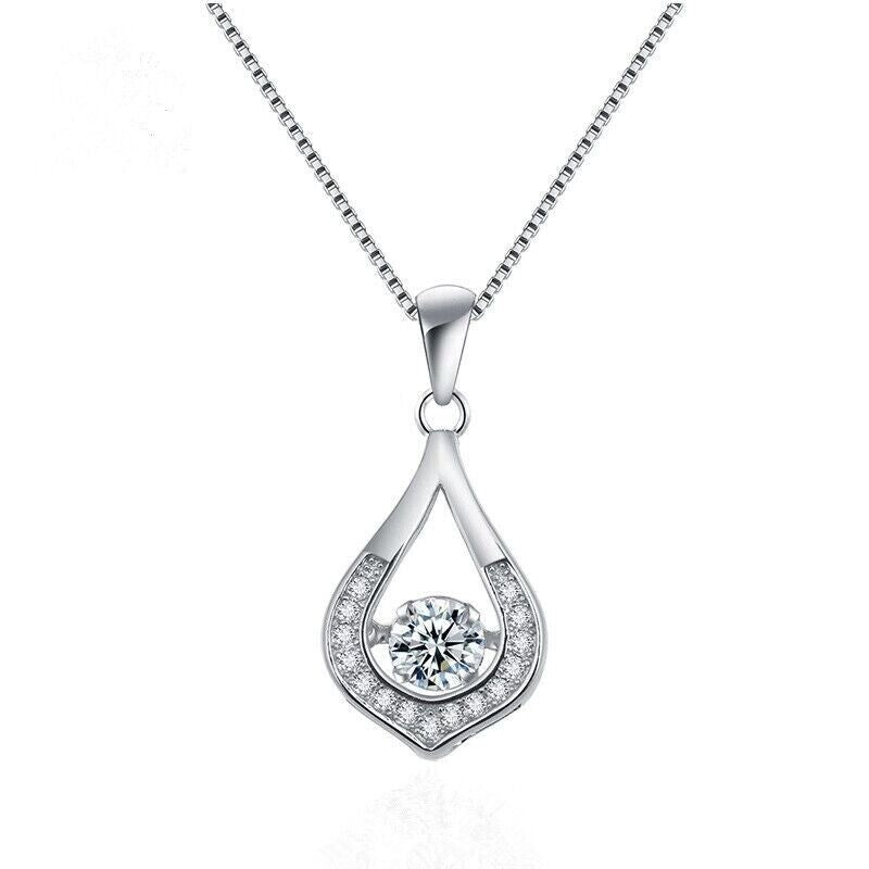 Crystal Water Drop Pendant Necklace 