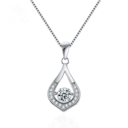 Crystal Water Drop Pendant Necklace 