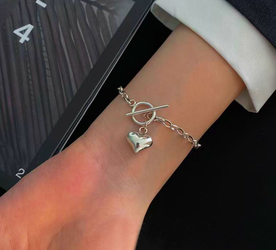 Heart Pendant Necklace Bracelet Women Jewellery