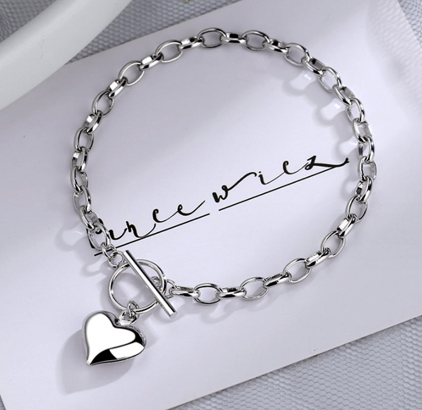 Heart Pendant Necklace Bracelet Women Jewellery