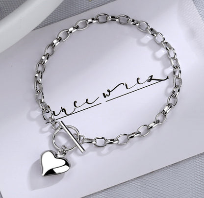 Heart Pendant Necklace Bracelet Women Jewellery
