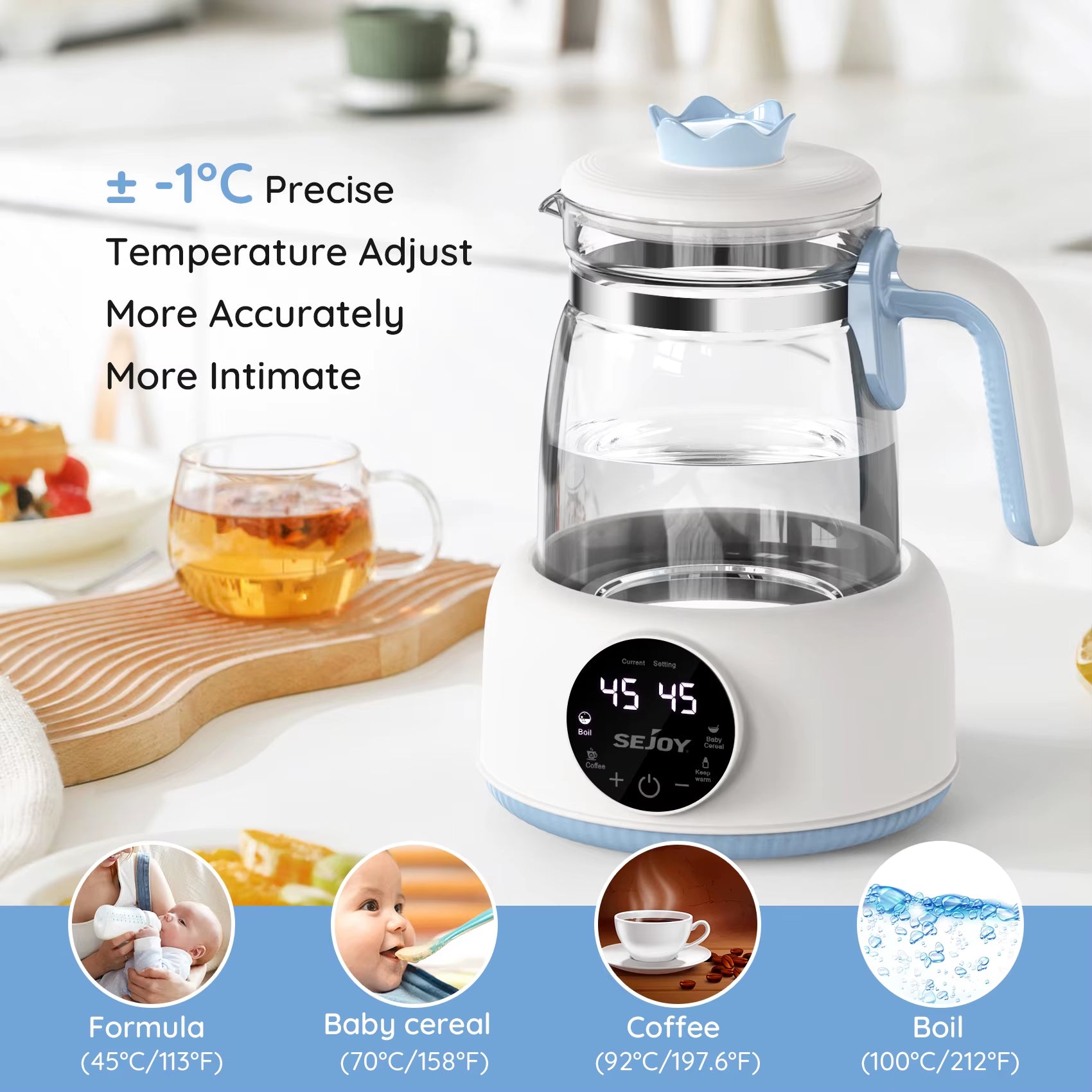 220V/110V Infant Thermostatic Milk Regulator 800W Kettle Automatic Warmer 