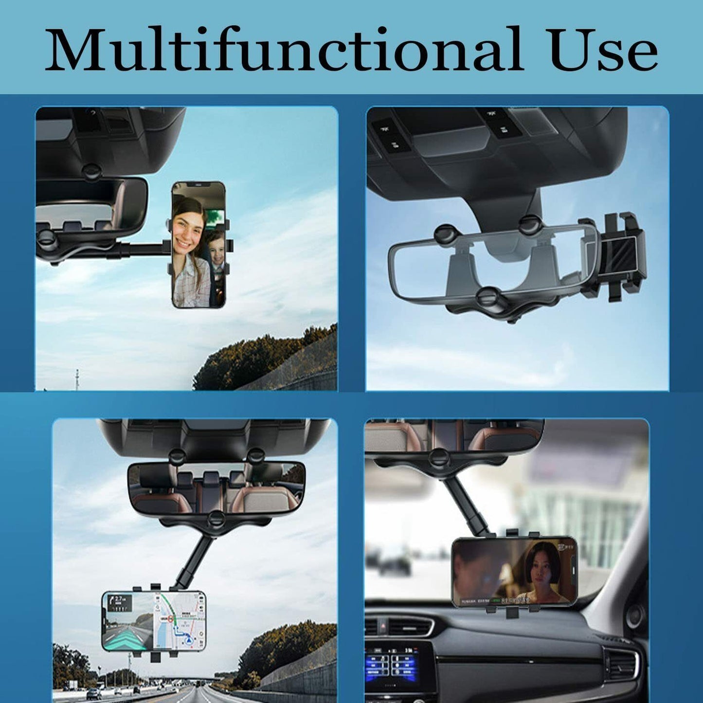 Rotatable And Retractable Car Phone Holder