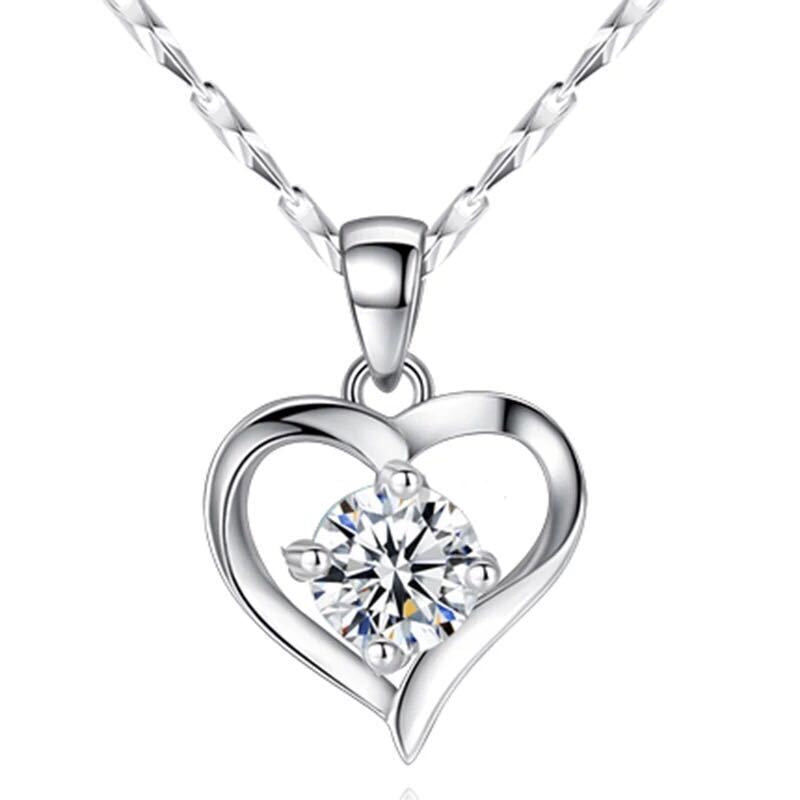 Crystal Heart Pendant Chain Necklace Jewellery 