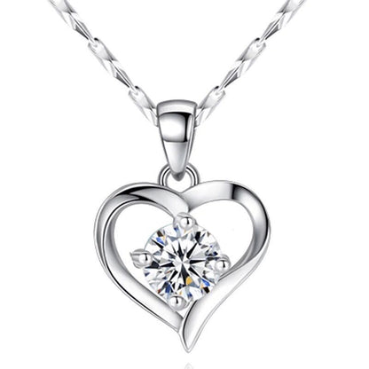 Crystal Heart Pendant Chain Necklace Jewellery 
