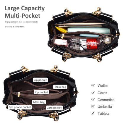 Elegant Patent Leather Handbags For Women